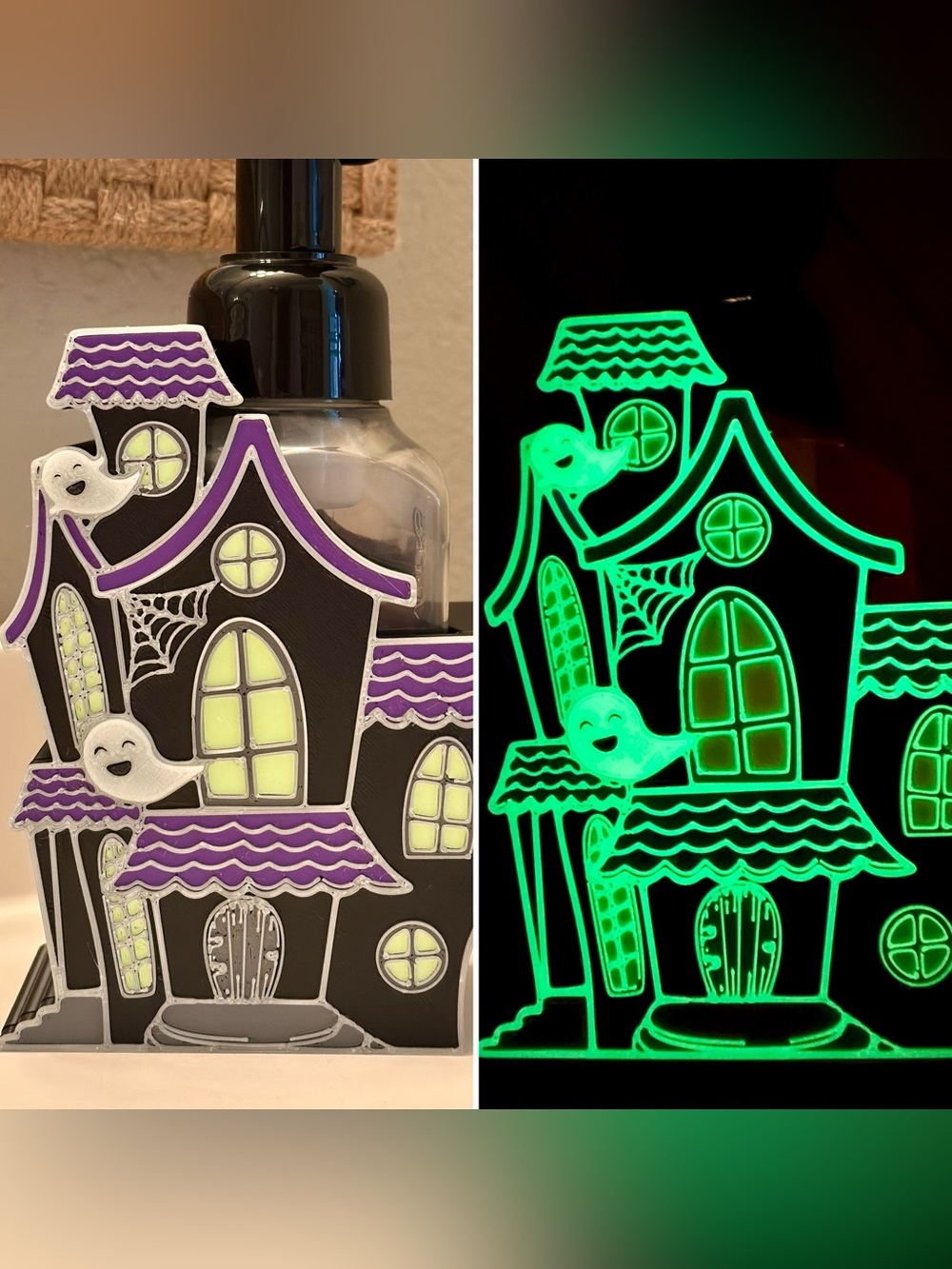 GLOW IN THE DARK Haunted House Foaming Soap Holder for Bath & Body Works Bottles